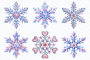 Watercolor Winter Snowflakes Clipart, a Seasonal Illustration by Whimsy Brush Studio (Thumbnail 4 of 8)