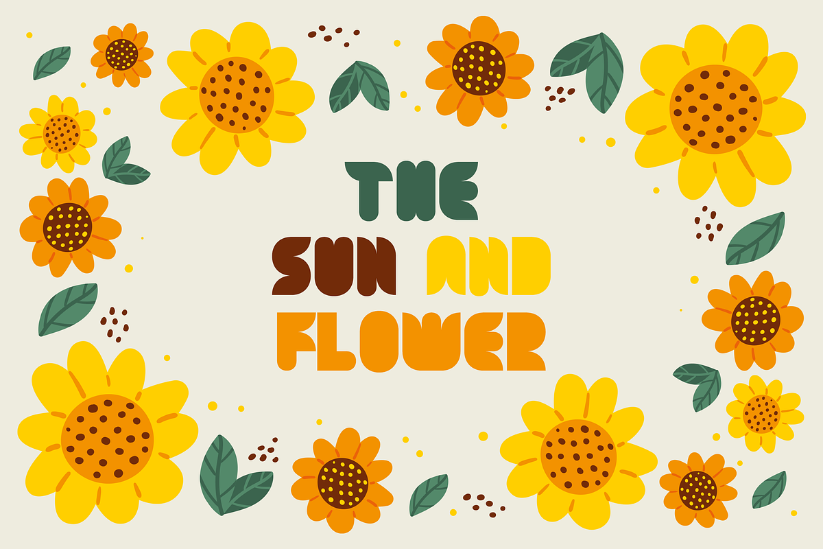 The Sun and Flower | Unique Font, a Sans Serif Font by Tigadestd Type (Photo 1 of 7)