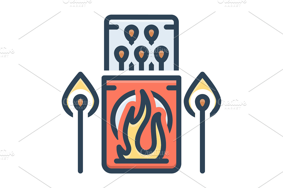 Matches arson color icon, a Duotone Icon by Creative priyanka
