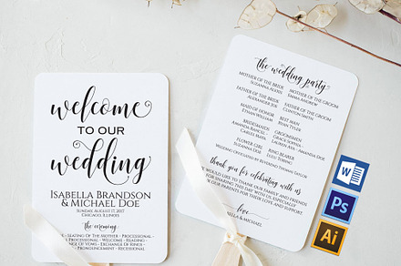 Wedding Program Fan SHR385, an Invitation Template by Shafura_Wedding