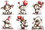 Whimsical Birthday Party Animals Png, an Illustration by Craft Nest (Thumbnail 5 of 11)