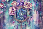 Watercolor Boho Dreamcatcher, a Background Graphic by Printable Treasure (Thumbnail 4 of 4)