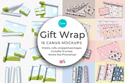 Gift Wrap Mockup Set for Canva, a Mockup by Mockup Scene (Thumbnail 1 of 20)