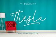 Thesla Script, a Script Font by khurasan (Thumbnail 1 of 8)