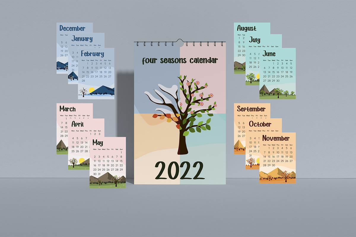 2022 printable calendar a3 a4 a5, a Stationery Template by MariiaVD (Photo 4 of 4)