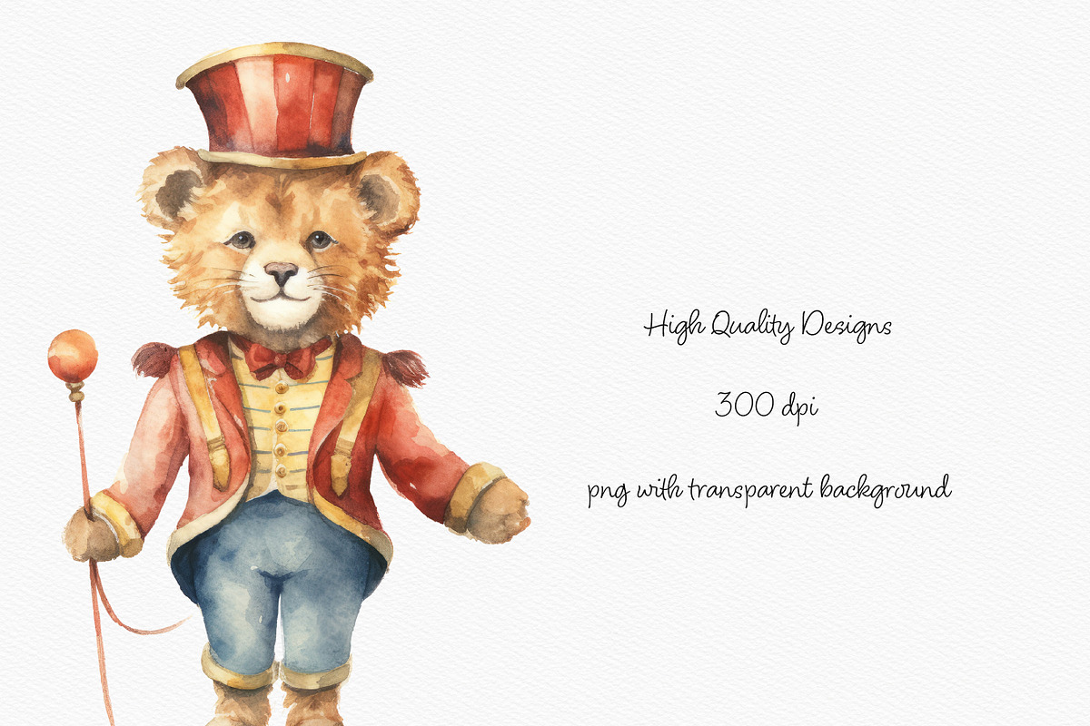 Watercolor Circus Animals Collection