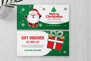 Christmas Gift Voucher Template, a Card Template by MightyDesign