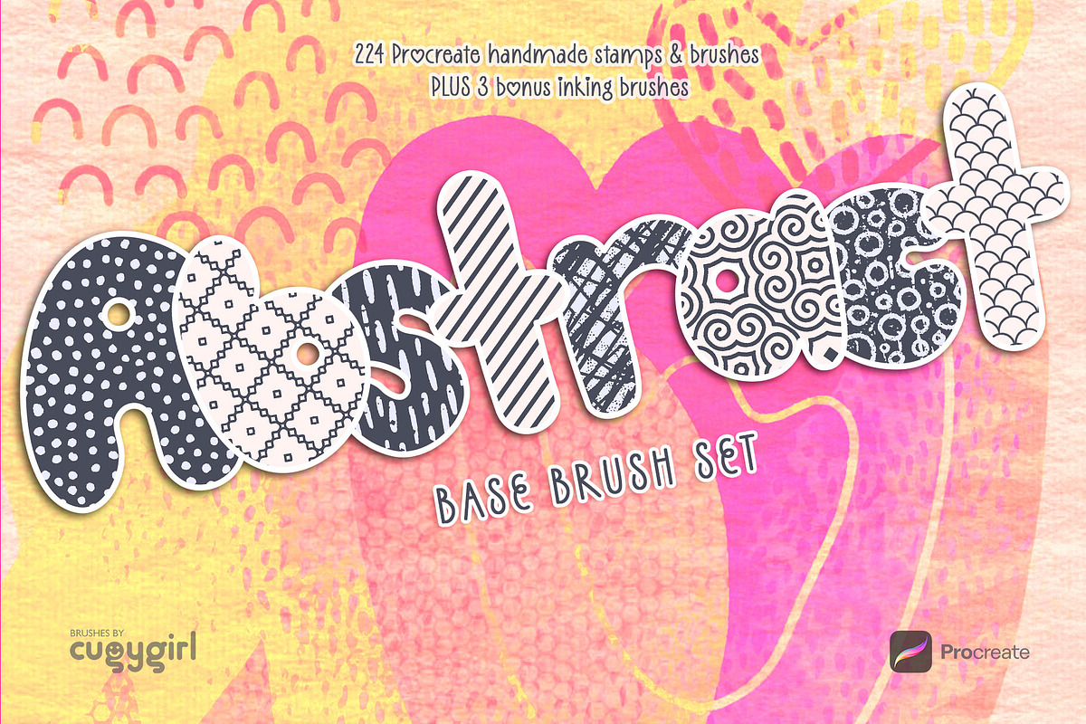 Abstract Base Procreate Brush Set, a Brush Add-On by cugypress (Photo 1 of 10)