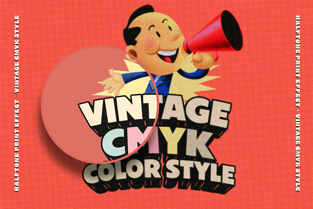 Halftone Print Effect CMYK Newspaper, a Texture Graphic by Avelina Studio (Photo 3 of 4)