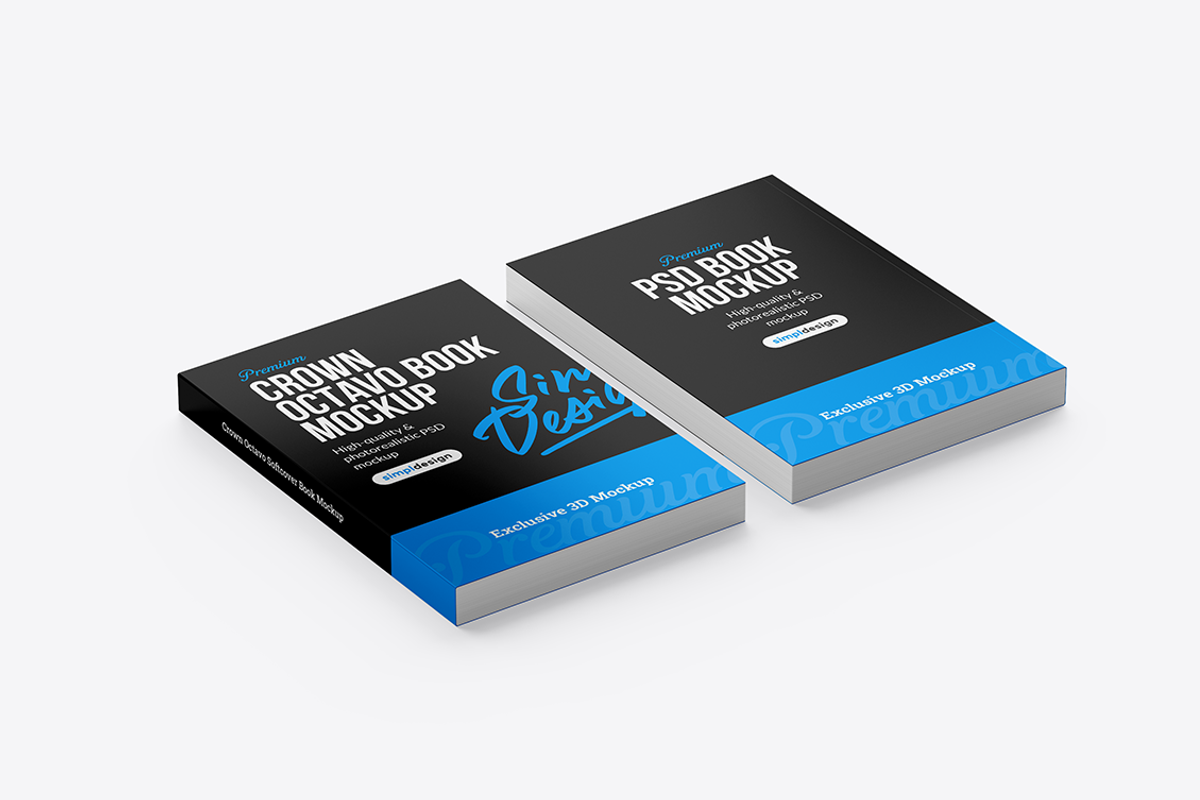 Crown Octavo Softcover Book Mockup, a Books & Magazine Mockup by SimplDesign (Photo 11 of 13)