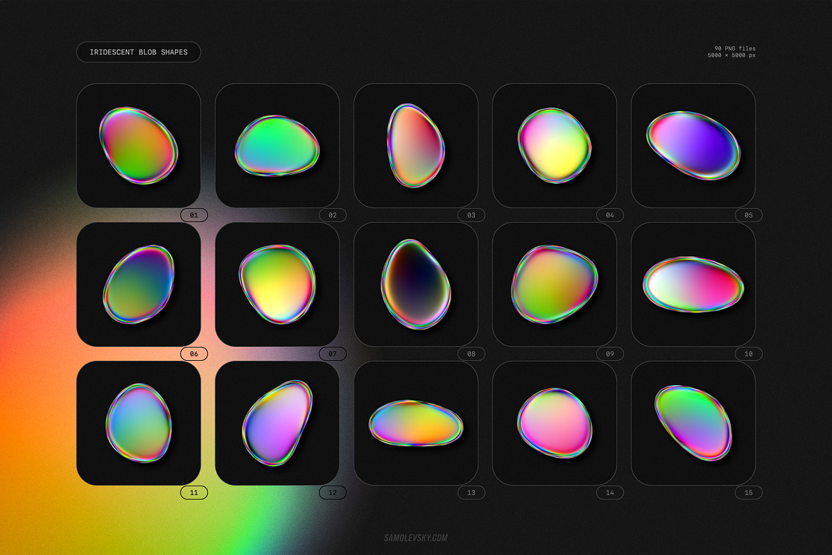 Iridescent Blob Shapes Collection, an Object Graphic by Samolevsky (Photo 2 of 13)