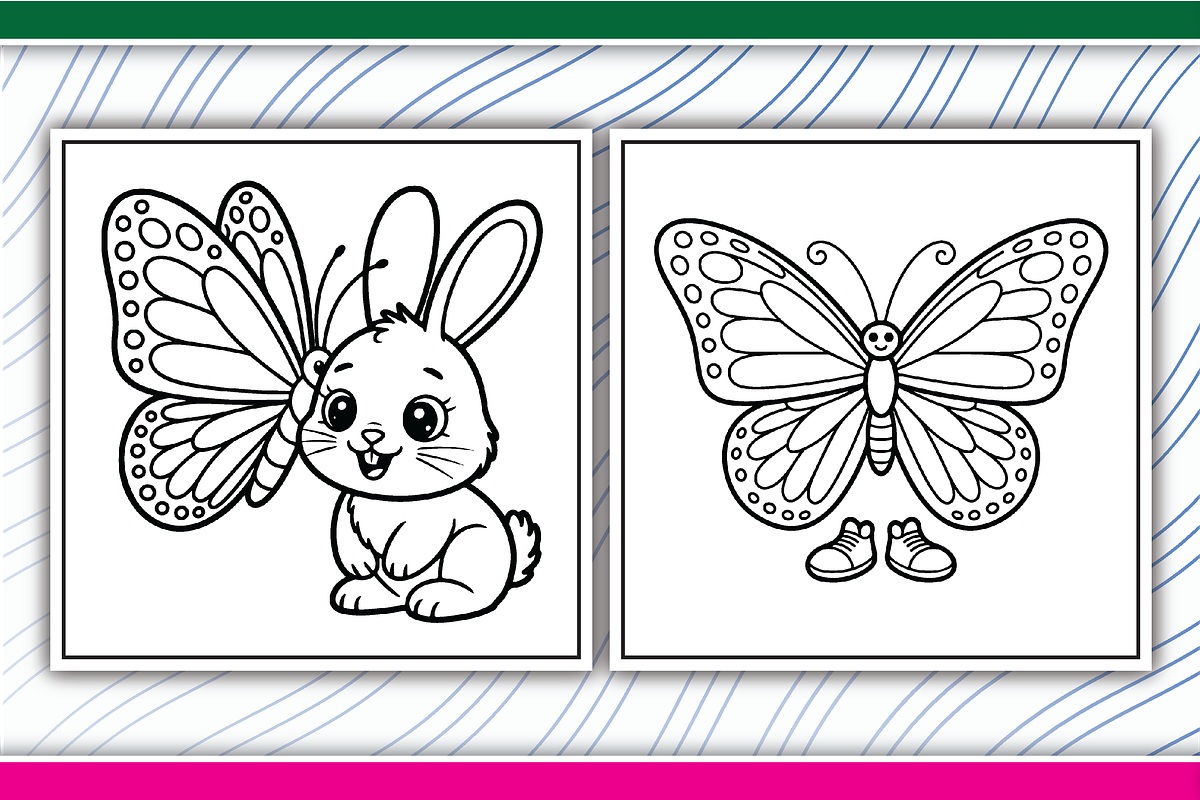 Butterfly Coloring Pages, an Illustration by LightExpress (Photo 4 of 5)