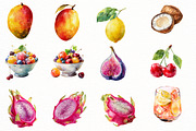 Watercolor Summer Tropical Fruits, an Illustration by Designworld (Thumbnail 5 of 6)