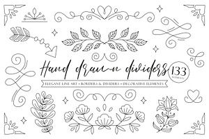 Hand drawn elegant dividers, an Object Graphic by Tiger and Flower