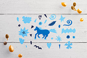 Blue Christmas Horse Illustrations, an Animal Illustration by Lucyinyourheart (Thumbnail 6 of 6)