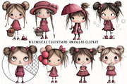 Whimsical Girl Clipart, an Illustration by OK Design (Thumbnail 3 of 6)