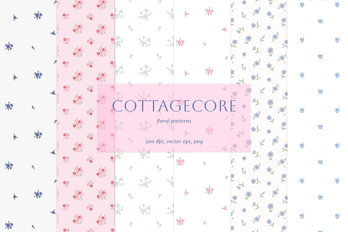 Cottagecore floral patterns pack, an Illustration by nathalieclaire (Photo 1 of 13)