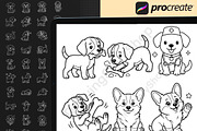 140 Procreate Dog Doodle Stamps, a Brush Add-On by DrawingStoryShop (Thumbnail 4 of 6)