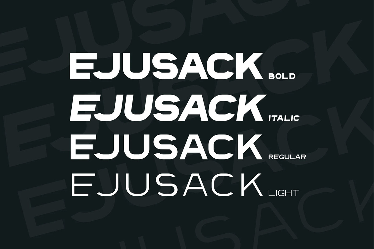 Ejusack, a Sans Serif Font by Auliacreative (Photo 1 of 6)