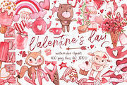 Valentine's day Clipart, an Animal Illustration by Ann Astro (Thumbnail 1 of 8)