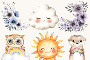 Boho Rainbow Woodland Animals, an Animal Illustration by SparkyDesignsUS (Thumbnail 4 of 9)