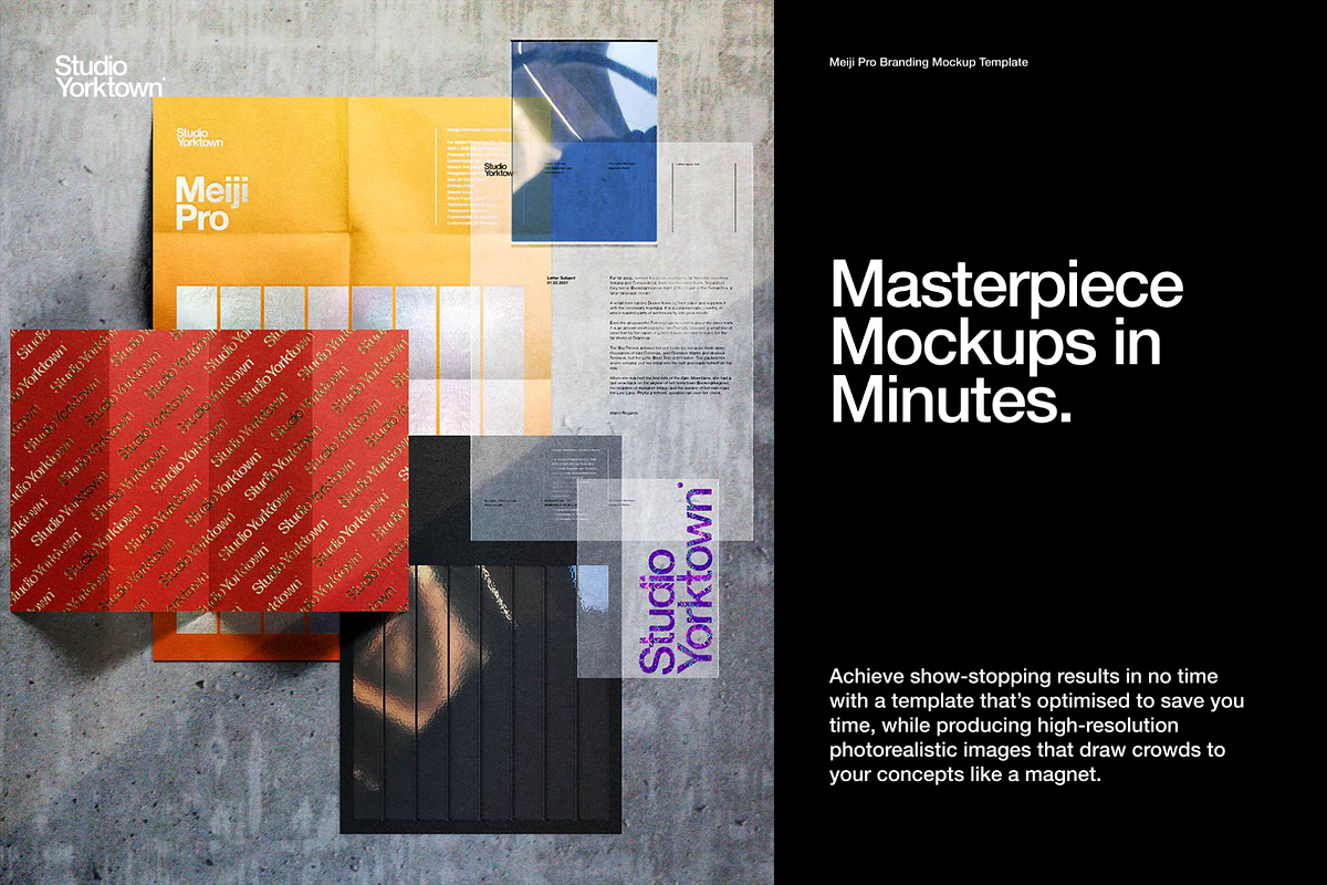Meiji Pro Branding Mockup Template, a Mockup by Studio Yorktown (Photo 3 of 20)
