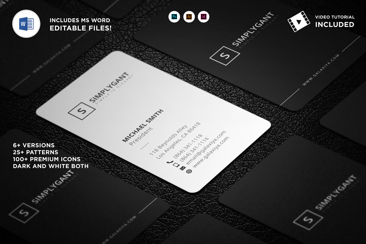 Minimal Vertical Business Cards, a Business Card Template by Galaxiya (Photo 1 of 13)