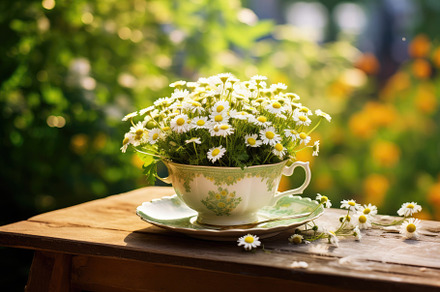 Bouquet of chamomile flowers in a cu, a Photo by Iftikhar Alam