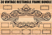 Vintage Rectangle Frame SVG Bundle, an Illustration by Designs_River (Thumbnail 1 of 31)