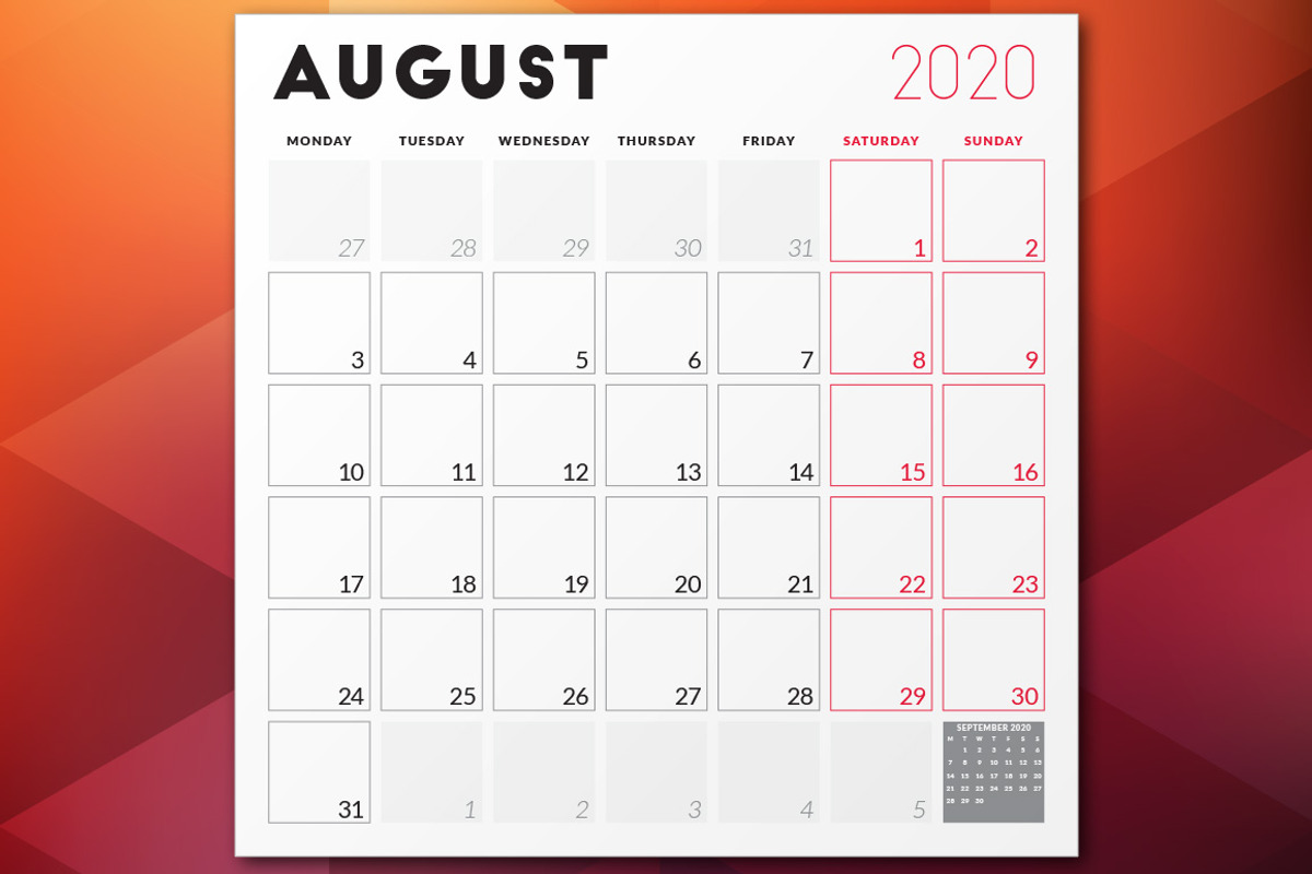 Monthly Planner 2020, a Stationery Template by AntartStock (Photo 2 of 4)