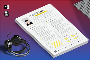 Professional Resume/CV Template, a Resume Template by Blue Digital Studio