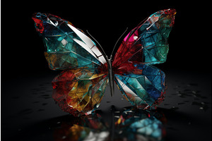 Glass Butterfly Glossy. Generate Ai