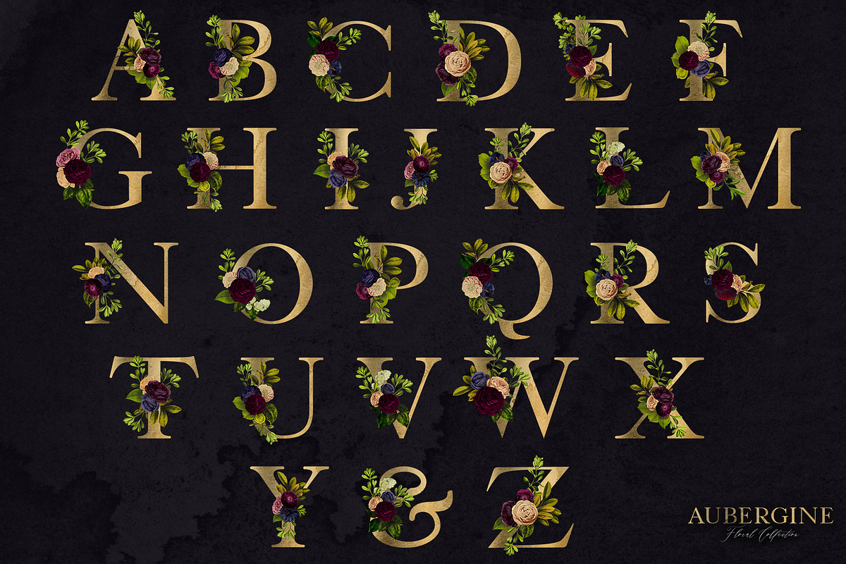 Aubergine Floral Clip Art, an Illustration by Eclectic Anthology (Photo 7 of 9)