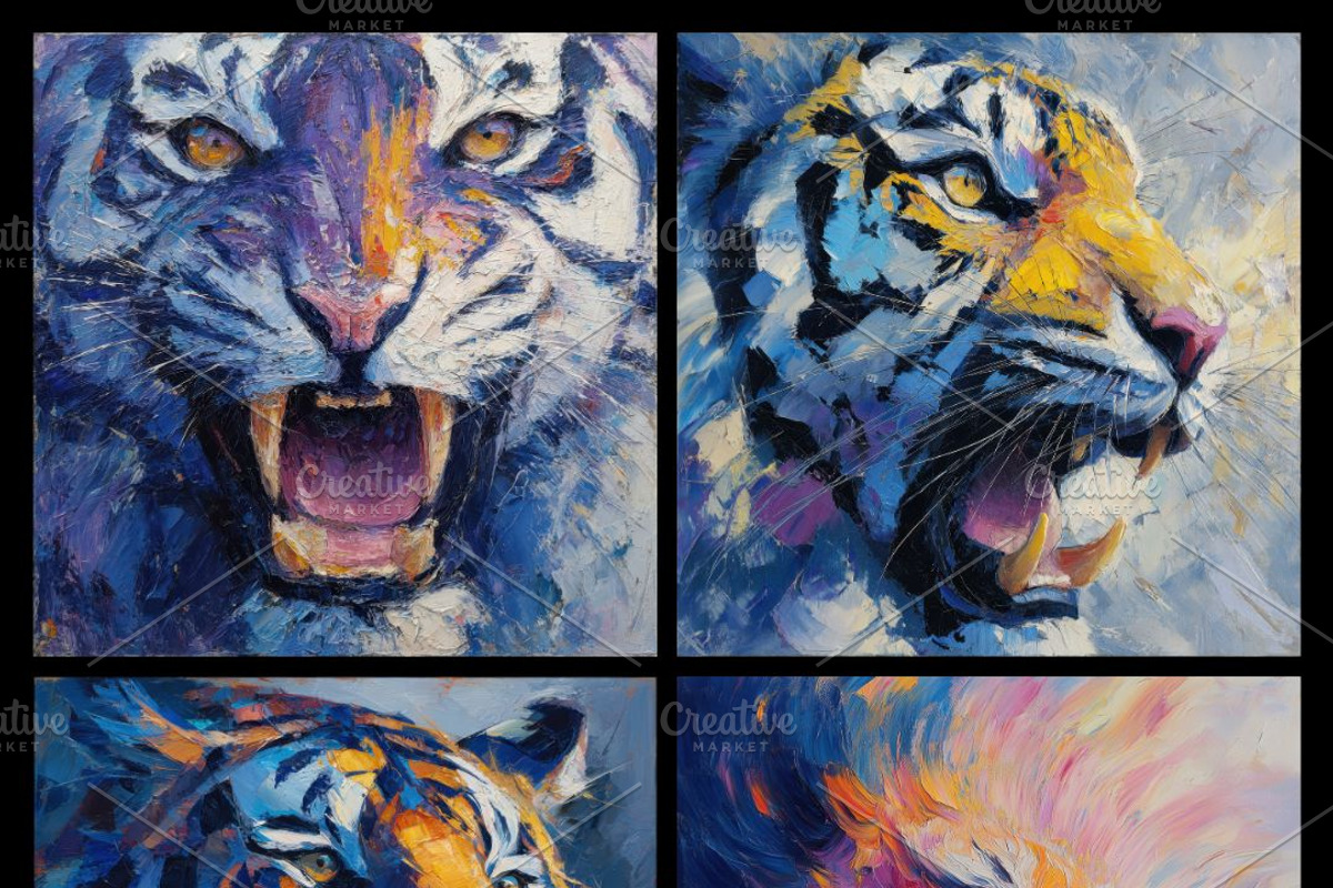 Majestic Tiger Art Set, an Animal Illustration by pictures for you (Photo 3 of 22)