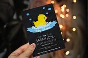 Chalkboard Rubber Duck Shower Invite, an Invitation Template by SmmrDesign (Thumbnail 2 of 2)