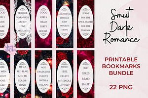 Dark Romance Printable Bookmarks, an Object Graphic by Anna Design Studio