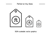 Renminbi Yuan Money Icons Set, an Outline Icon by Designfour (Thumbnail 7 of 7)