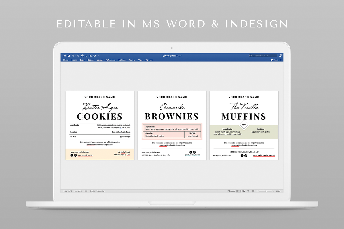 Cottage Food Label, a Stationery Template by Leaflove (Photo 7 of 8)