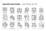 Square line icons, an Outline Icon by Howcolour (Thumbnail 35 of 85)