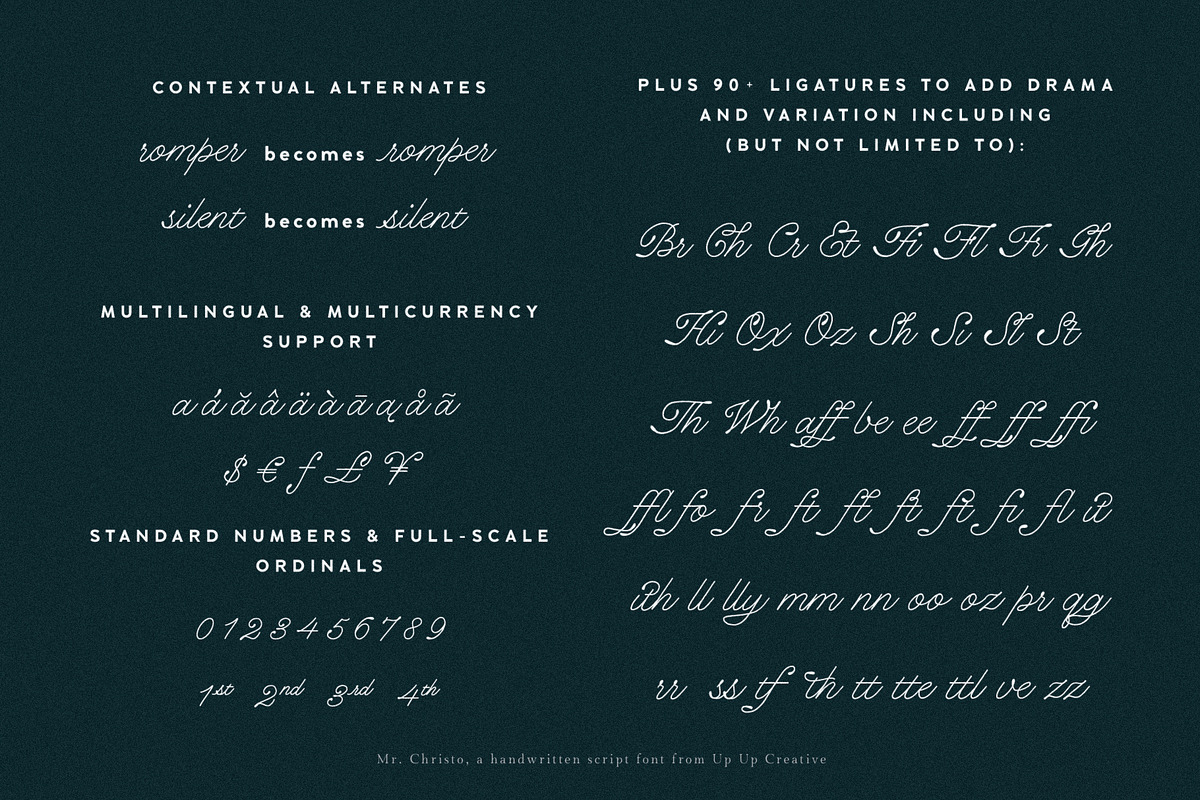 Mr Christo Calligraphy Script Font, a Script Font by Up Up Creative (Photo 8 of 16)