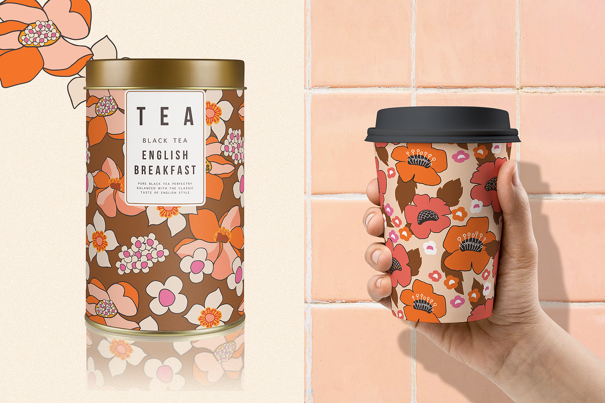 70s RETRO FLORAL PATTERN SET, a Pattern Graphic by Lauren Lesley Studio (Photo 4 of 16)