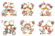 Whimsical Duck Couple Clipart, an Illustration by Craft Nest (Thumbnail 3 of 9)