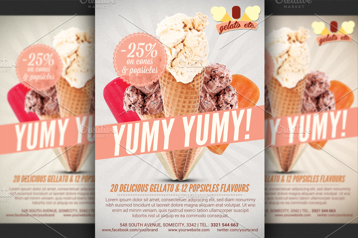 Ice Cream Shop Offer Flyer Template, a Flyer Template by Hotpin (Photo 2 of 3)