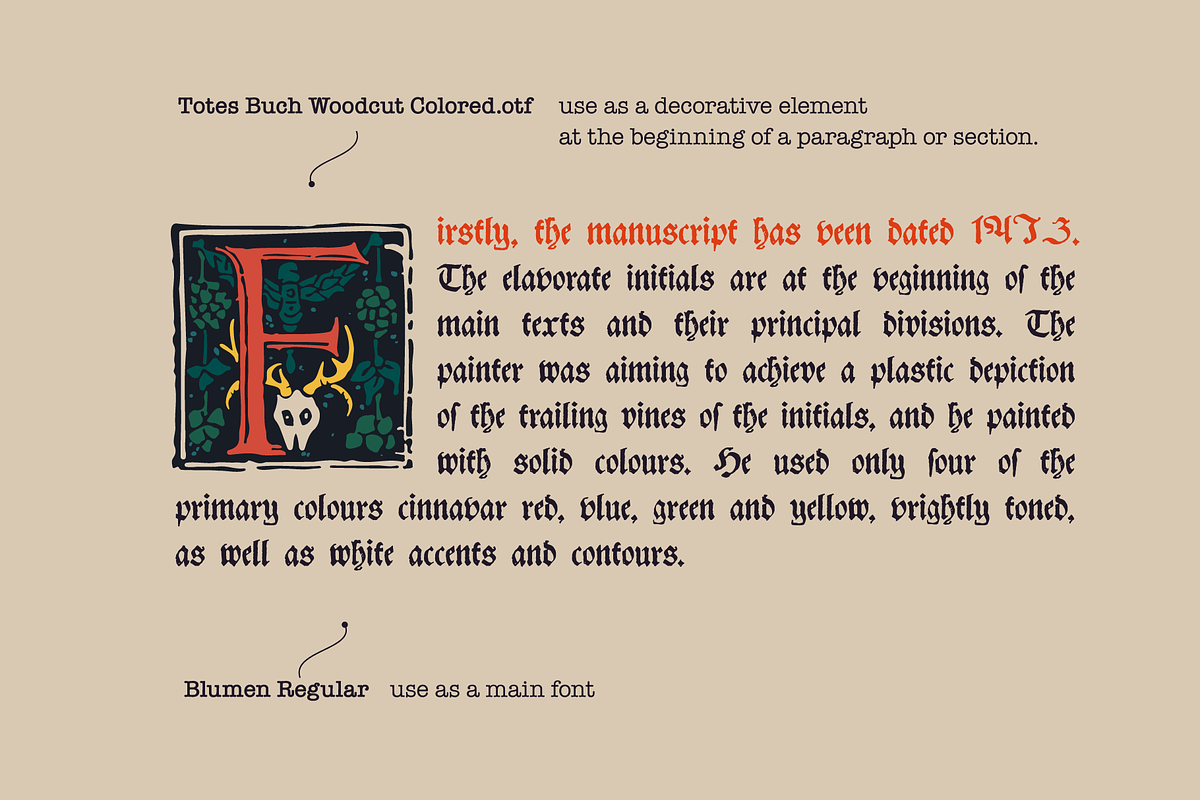 Totes Buch Gothic Woodcut Initials, a Blackletter Font by kaer_shop (Photo 5 of 12)
