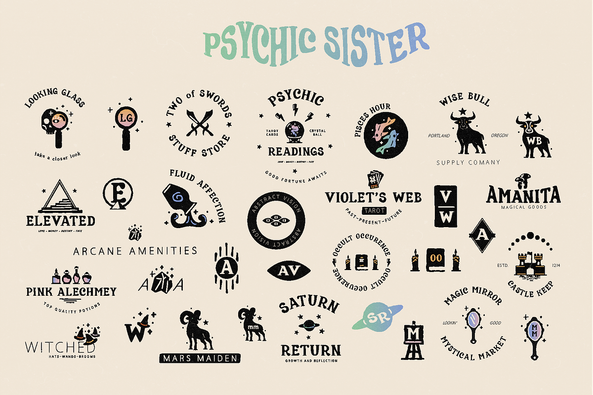 Psychic Sister Mystic Logo Brand Kit, a Branding & Logo Template by Dynamo Ultima (Photo 13 of 21)