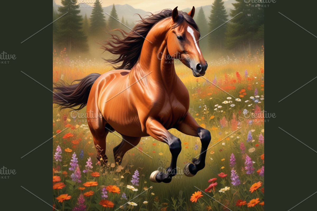 Horse Art Midjourney Prompts, a Background Graphic by Design Laz (Photo 2 of 7)