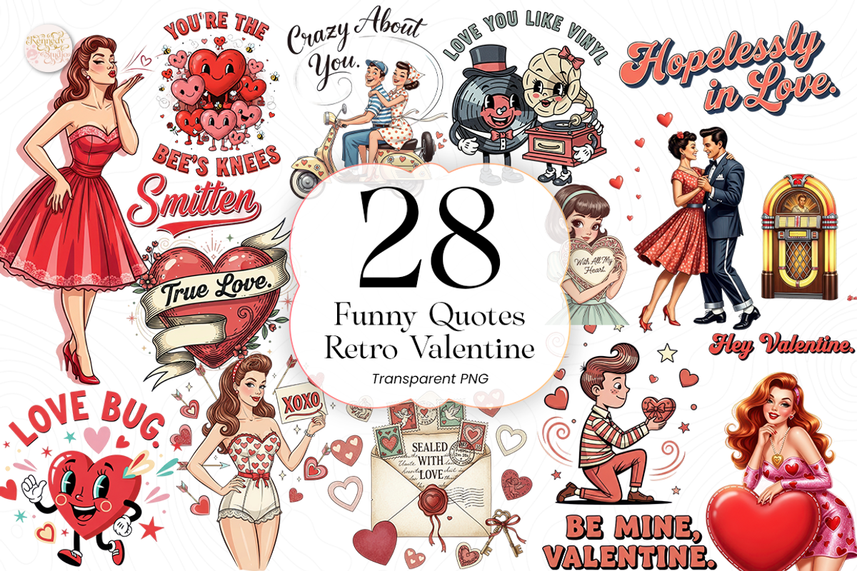 Funny Retro Quotes PNG Clipart, an Object Illustration by KennedyStudio (Photo 1 of 5)