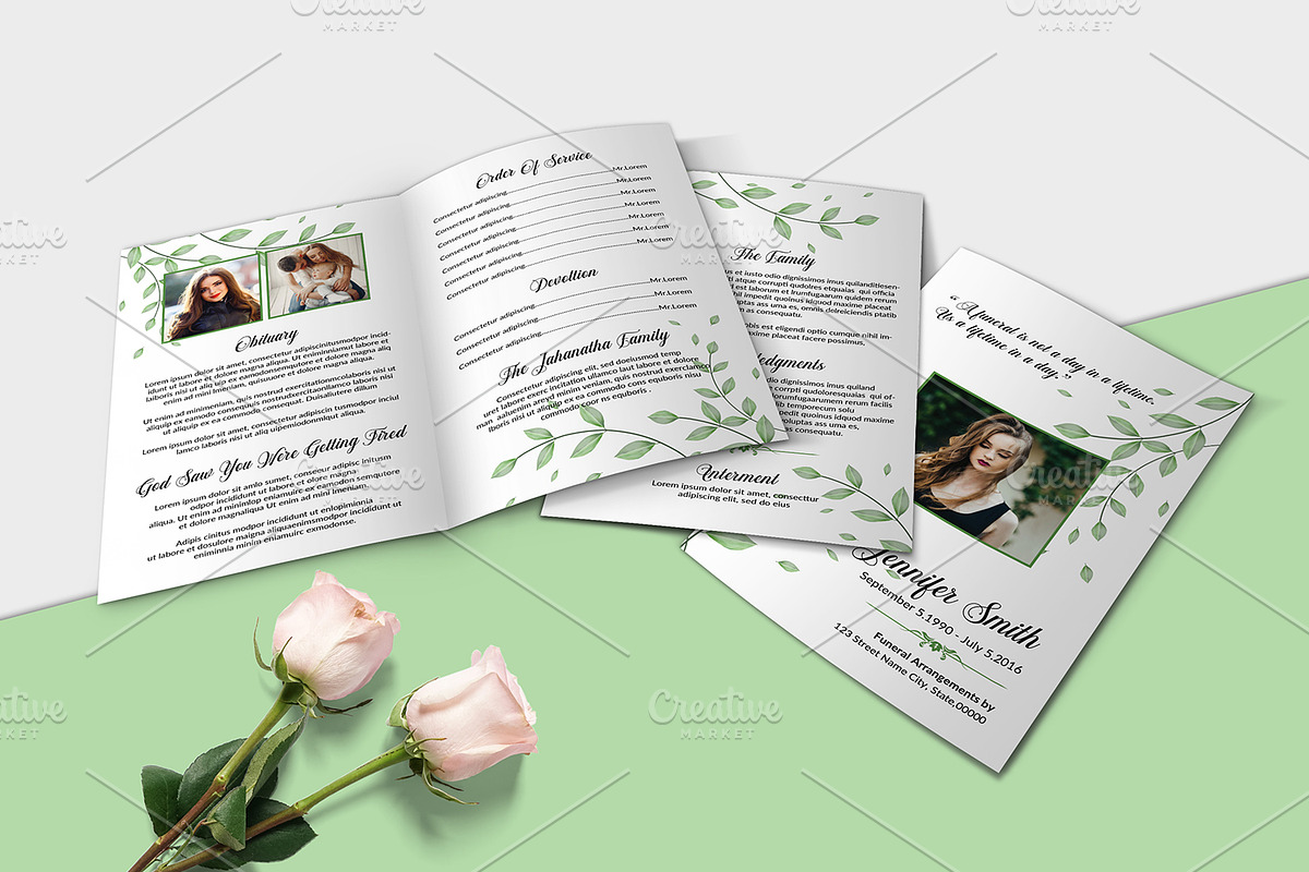 Funeral Program Template - V1008, a Brochure Template by Template Shop (Photo 2 of 4)