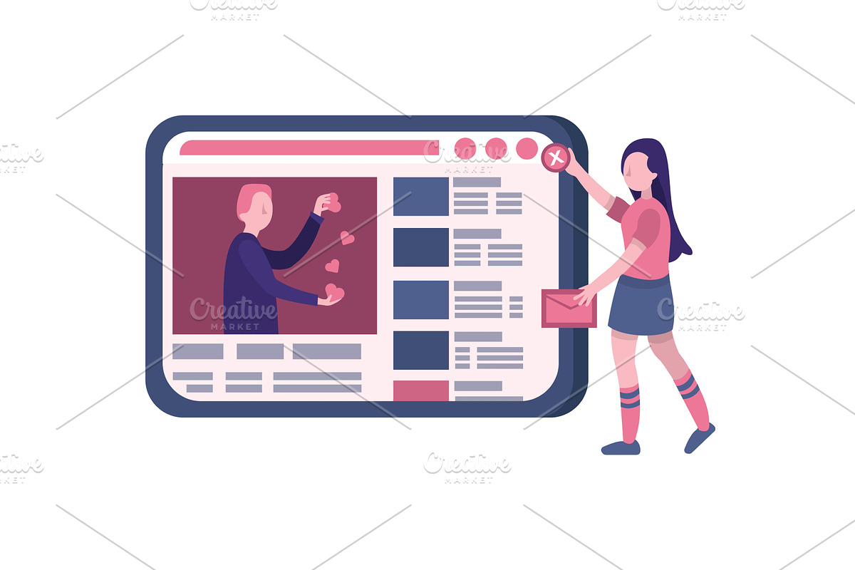 Teamwork icon business people online, a Technology Illustration by vectorpointstudio