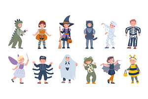 Children in halloween costumes, an Object Illustration by Valerie Bodnar